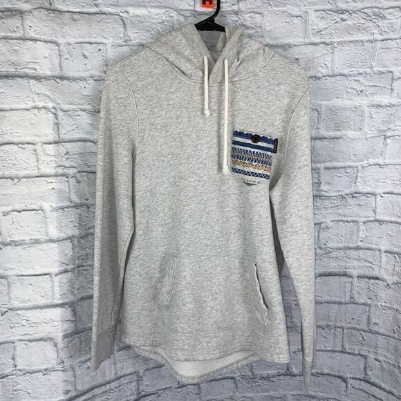 Hollister pullover hoodie w/drawstring & front pockets grey sz small men - Picture 1 of 7